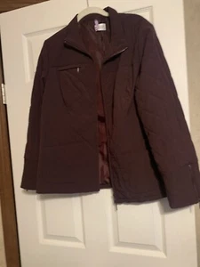 Zenergy By Chicos Womens Quilted Zip Front LINED Jacket ~ Eggplant EUC - Picture 1 of 7