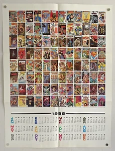 Vintage 1988 DC Comics Calendar Retailer Promo Poster - Picture 1 of 8