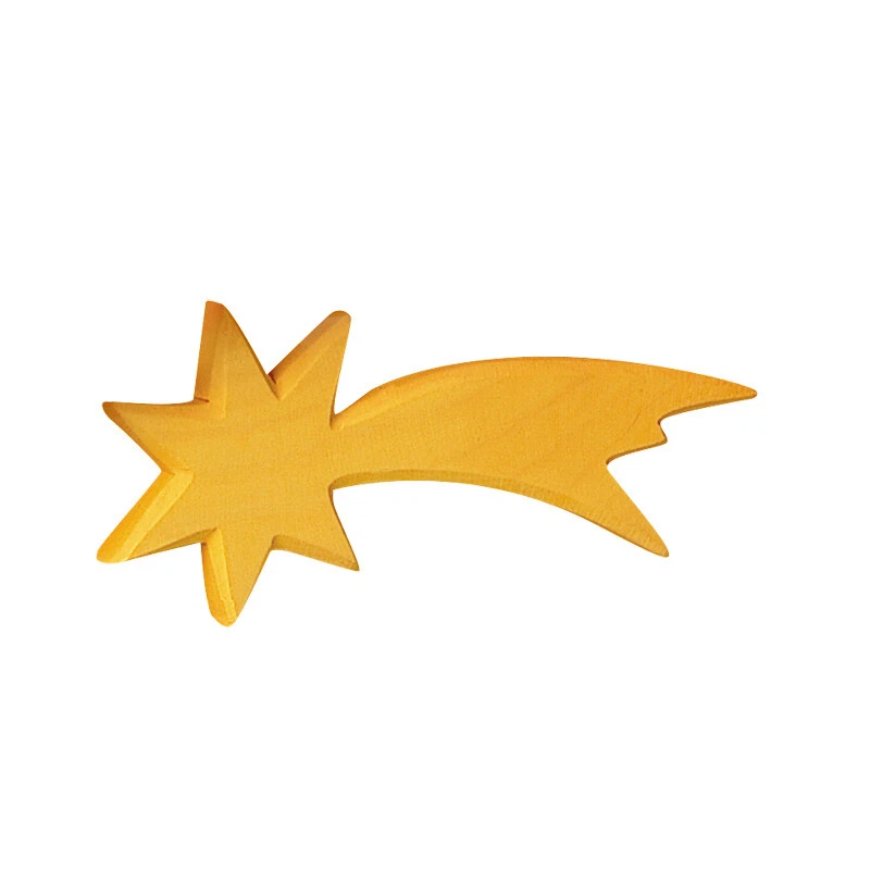 Stern - Ostheimer 35011 Holz geschnitzt gelb Komet für Krippenstall, Krippe