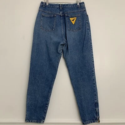 Pantalones de mezclilla vintage años 80 Transaction para mujer 30" x 27" tiro alto cremallera tobillo Foto 1 de 4
