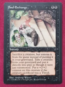 Magic The Gathering FALLEN EMPIRES SOUL EXCHANGE black card MTG - Picture 1 of 2
