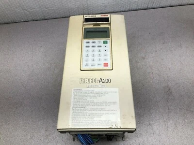 USED MITSUBISHI A200 1.5 HP 4.1 AMP 3 PH 380-460 VAC 0.2-400 HZ INVERTER DRIVE F - Image 1 of 4