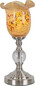 NEW DALE TIFFANY BEIGE SPECKLE HAND BLOWN ART GLASS UPLIGHT ACCENT LAMP, AA21186 - Picture 1 of 7