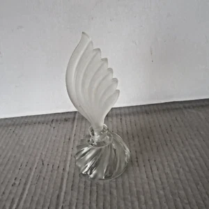 Vintage Bohemian Art Deco Flame Feather Crystal Perfume Bottle Vessel Vintage - Picture 1 of 9