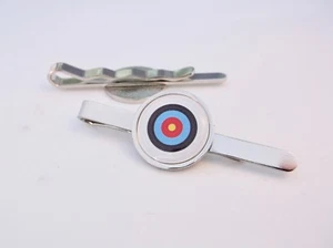ARCHERY ARCHERS TARGET TIE SLIDE GRIP BAR PIN TACK CLASP CLIP NOVELTY GIFT - Picture 1 of 2