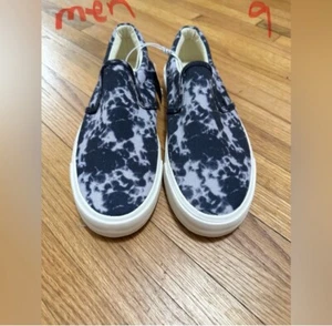 MENS NÁUTICA BLK/WHITE SLIP ON SNEAKERS SZ 9 - Picture 1 of 4