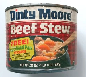 1984 DINTY MOORE BEEF STEW Paper Label & EMPTY Can C All ACTUAL Pics - Picture 1 of 6