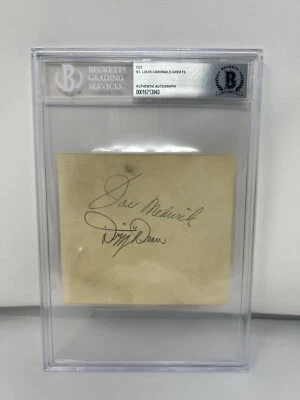 Mort Cooper Dizzy Dean Joe Medwick Signed Cardinals Greats Cut Page Beckett Auto - Image 1 of 2
