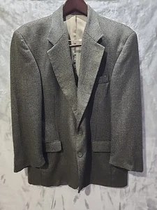 Gianfranco Ruffini Jacket Blazer Mens 44-46R Brown Tweed 100% Lambswool Preppy - Picture 1 of 9