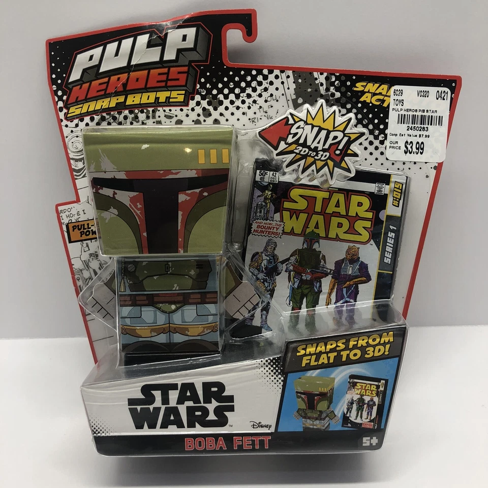 Star Wars Boba Fett Pulp Heroes Snapbot 2d to 3d