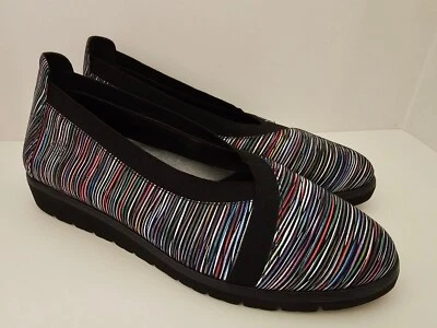 NURTURE "Kizzie" Multi-Color Striped Leather Fabric Wedge Slip On Shoes Size 8M - Image 1 of 4