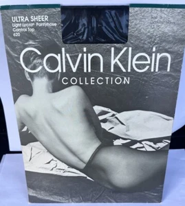 Vtg Calvin Klein Ultra Sheer Control Top Pantyhose Size B Darkest Navy Lycra - Picture 1 of 9