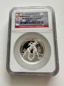 2010-P Australia KANGAROO Proof 1oz Silver "HIGH RELIEF" NGC PF70 UC - Picture 1 of 3