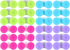 24 Pack Colorful Cute Contact Lens Case Bulk Box Holder Container Soak Storage K - Picture 1 of 12