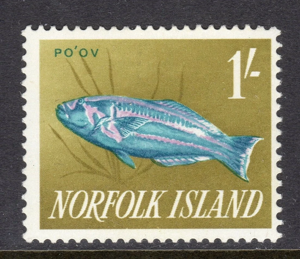 Norfolk Island Scott # 55 VF Unused 1962 1 Shilling Po'ov Fish - Image 1 of 1