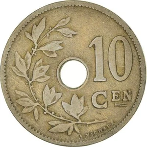 Belgian 10 Centimes Coin | Leopold II Belgie | Olive Branch | Star | 1902 - 1903 - Picture 1 of 6