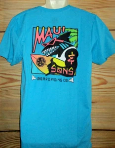 MENS MAUI AND SONS SHARK BLUE T-SHIRT SIZE M - Picture 1 of 3