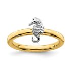 SS Gold-Tone Stackable Expressions Seahorse Diamond Ring