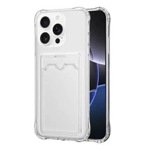 Case for iPhone 16 Pro Max Shock Absorbing Gel Clear Cover Card Clear - Picture 1 of 5