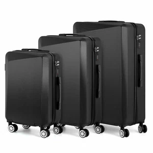 3 Piece Set Luggage Suitcase PC ABS TSA Luggage Lock Spinner Carry on TSA Lock - Picture 1 of 9
