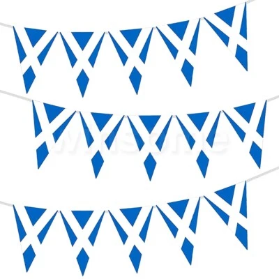 Scotland bunting flags Scottish St Andrews Cross Patriotic Themed 10M/33ft Long - Image 1 of 4