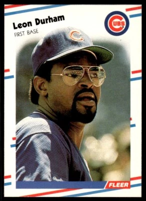 1988 Fleer Baseball Card Leon Durham Chicago Cubs #420 - Image 1 of 2