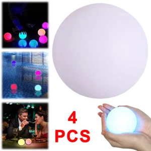 4X LED Glowing Ball Night Light Remote Control Swimming Pool Luminous Ball - Picture 1 of 12