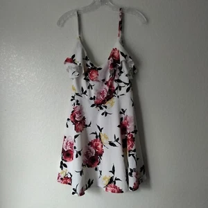 Trixie Sundress Size S White Red Yellow Floral Fit And Flare Ruffle - Picture 1 of 8