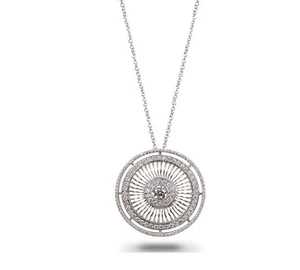 Diamond Necklace Pendant 2.32 Carat Total Weight 18K White Gold - Picture 1 of 1