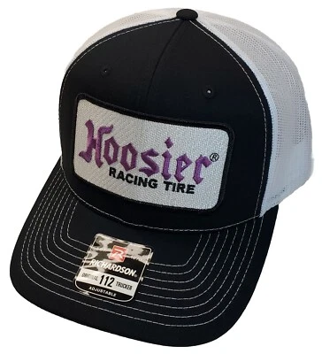 HOOSIER RACING TIRE Patch on Richardson 112 Trucker Hat Snapback Black/White - Image 1 of 4