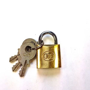 Stck. 12 x Dreikreis Massiv Messing Vorhängeschloss mit 3 Schlüsseln -20 mm - Bild 1 von 1