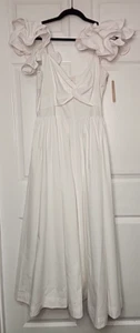 Maxi Vestido Cleobella Pasha Tobillo Mujer XL Blanco con Bolsillos Minimalista Clásico Nuevo con Etiquetas - Imagen 1 de 11