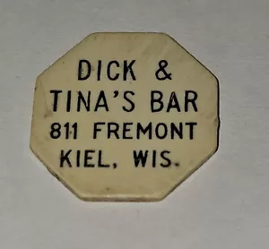 Dick & Tina's Bar Kiwl, WI plastica buono per gettone 20 cent P-60 - Foto 1 di 2