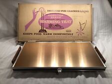 Hamilton Beach Warming Tray Teak Copper Faux Wood Grain Model 390 NOS Vintage