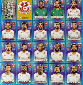Panini World Cup Qatar 2022 Team Tunesien Figuren Komplett TUN1-TUN20 - Bild 1 von 1