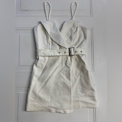 OFF WHITE Mini abito blazer con cintura Superdown Revolve Kasey bianco sporco taglia media