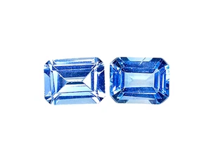 5.330CTS Sky Blue natural Topaz Octagon 2pcs cut loose gemstones see video - Bild 1 von 3