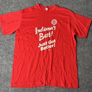 Vintage UAW Indiana’s Best Just got Better T Shirt Union Ladies Made Men’s L Red - Picture 1 of 7