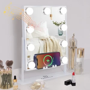 Hollywood Vanity Mirror with light and Music Speaker and Wireless Charging - Picture 1 of 5