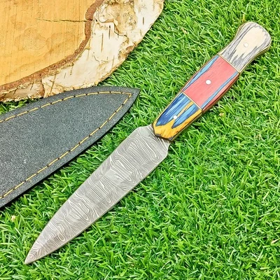 Premium Handmade Damascus Steel Dagger Knife – Outdoor Boot Knife /Sheath Z-5928 - Image 1 of 4