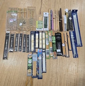 Lote de 40 agujas de tejer de doble punta múltiples marcas y tamaños y materiales - Imagen 1 de 8