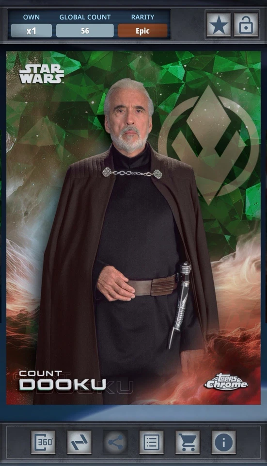 Count Dooku - Green Epic - Star Wars Card Trader Chrome Sapphire 2025 - Image 1 of 1