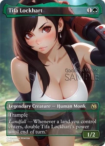 MTG FF - Tifa Lockhart - Fanart Borderless Style - EDH / Playtest - Bild 1 von 3