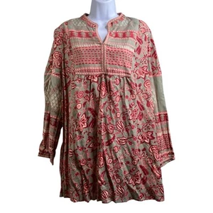 Fabindia Damen Blumen Kurti Tunika Top Gr. XXL Boho fließend weich indische Baumwolle - Bild 1 von 11
