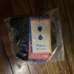 Thinx Blue High Waist Period Elastic Leg Underwear Size 11-12 Years Black - Picture 1 of 2