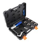 Hydraulic HVAC Tube Tubing Expander Swaging 7 Lever Tool Heads Kit Set 3/8"