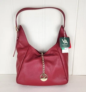 Bolso de Hombro Hobo Valentina Cuero Genuino Rojo Hecho en Italia Bolsillo con Cadena Nuevo con Etiquetas - Imagen 1 de 19