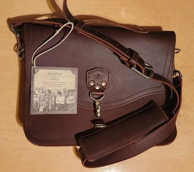 Saddleback Co. 笔记本电脑包100%全粒面皮革栗色适用于13英寸笔记本电脑 — 第 1/4 张图片