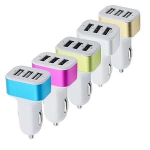 3 Ports USB Voiture Prise Téléphone Rapide Chargeur 12V-24V Carré D Adaptateur - Photo 1 sur 8