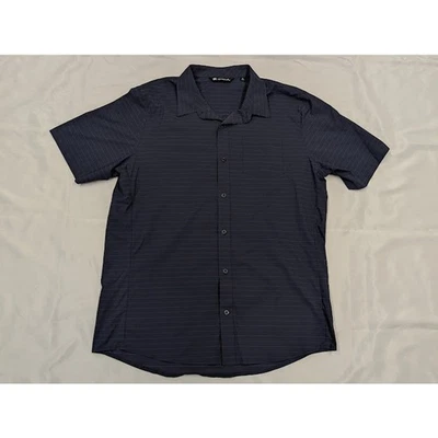 TRAVIS MATHEW Shirt Mens Blue Striped striped Button Up Casual Top - Image 1 of 4